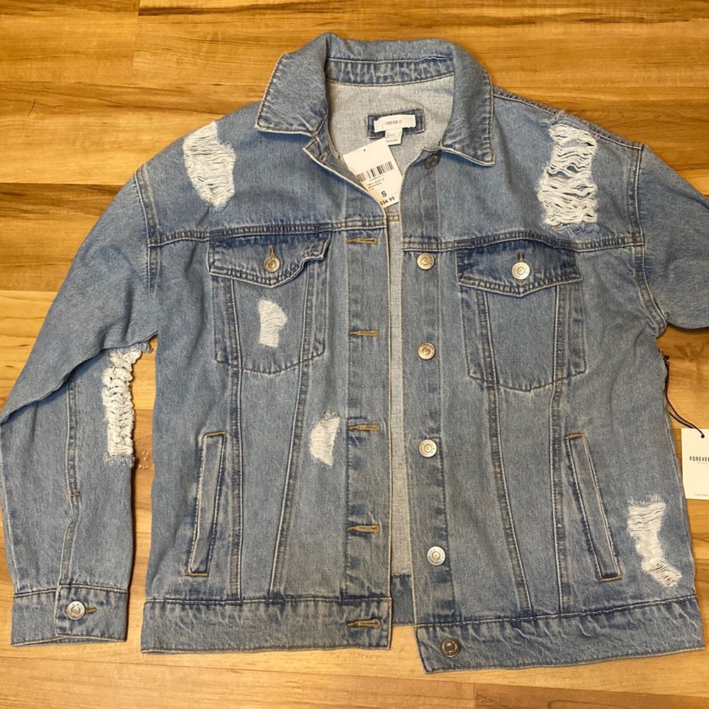 Forever 21 Distressed Denim Jacket